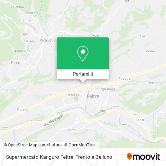 Mappa Supermercato Kanguro Feltre