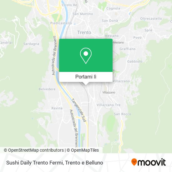 Mappa Sushi Daily Trento Fermi