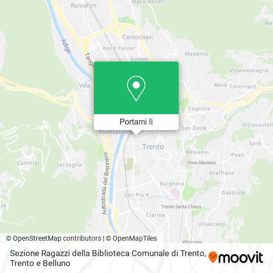 Mappa Sezione Ragazzi della Biblioteca Comunale di Trento