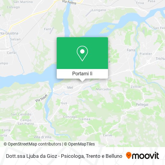 Mappa Dott.ssa Ljuba da Gioz - Psicologa