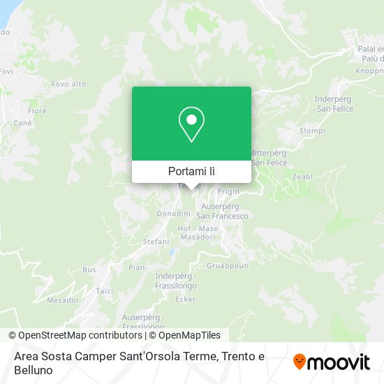 Mappa Area Sosta Camper Sant'Orsola Terme