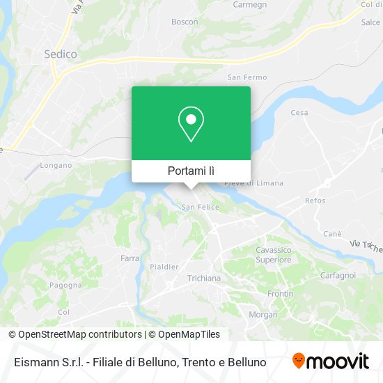 Mappa Eismann S.r.l. - Filiale di Belluno