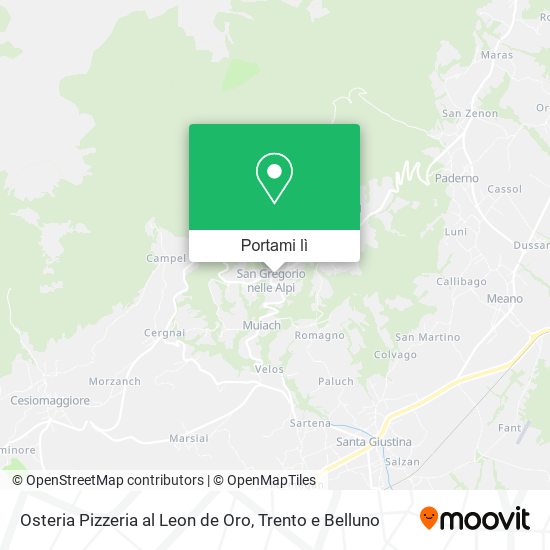 Mappa Osteria Pizzeria al Leon de Oro
