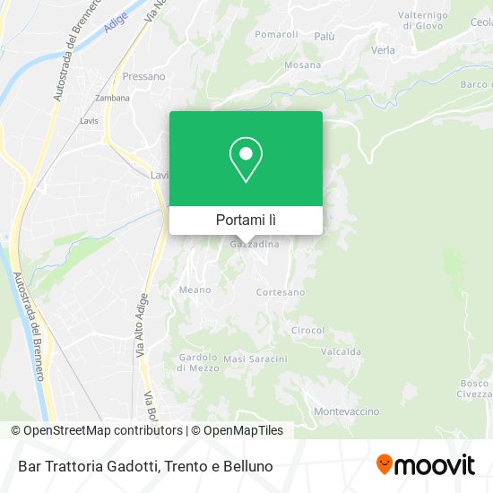 Mappa Bar Trattoria Gadotti