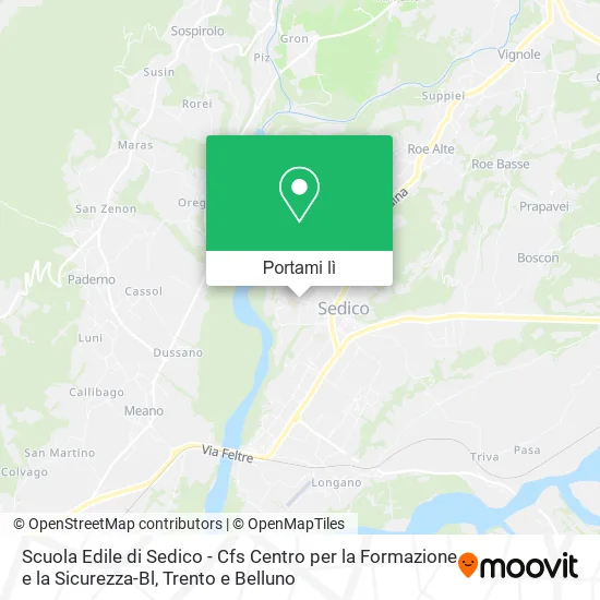 Mappa Scuola Edile di Sedico - Cfs Centro per la Formazione e la Sicurezza-Bl