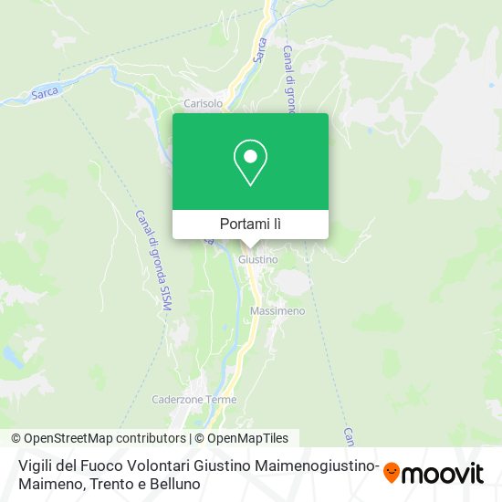 Mappa Vigili del Fuoco Volontari Giustino Maimenogiustino-Maimeno