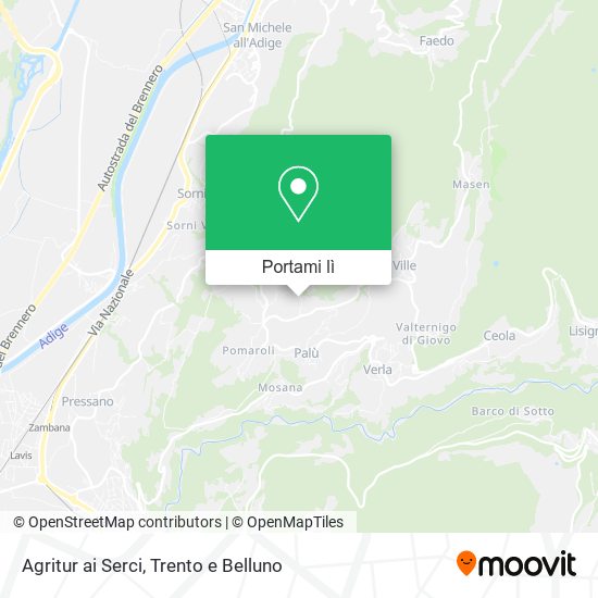 Mappa Agritur ai Serci