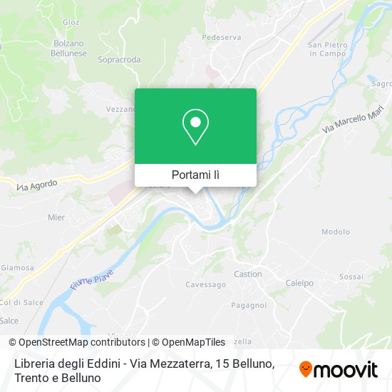 Mappa Libreria degli Eddini - Via Mezzaterra, 15 Belluno
