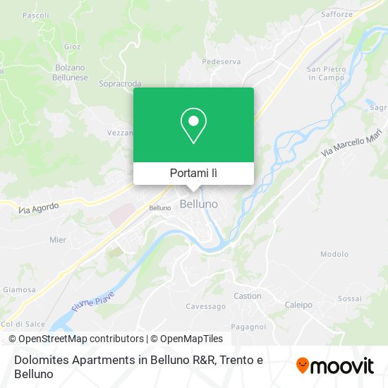 Mappa Dolomites Apartments in Belluno R&R