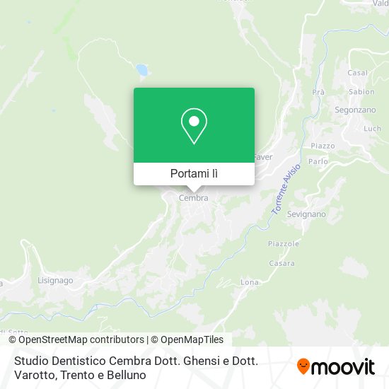 Mappa Studio Dentistico Cembra Dott. Ghensi e Dott. Varotto