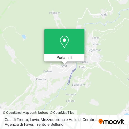 Mappa Caa di Trento, Lavis, Mezzocorona e Valle di Cembra-Agenzia di Faver