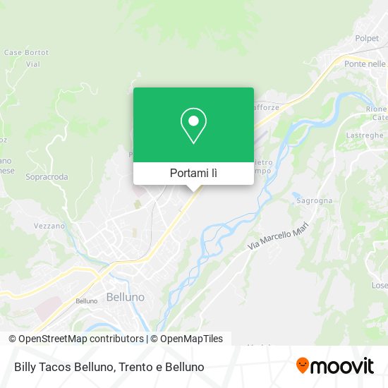 Mappa Billy Tacos Belluno