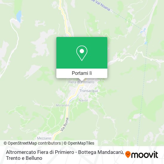 Mappa Altromercato Fiera di Primiero - Bottega Mandacarù