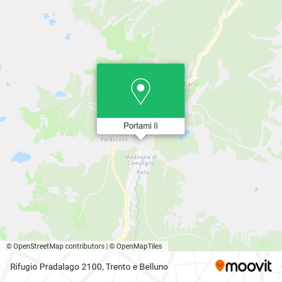 Mappa Rifugio Pradalago 2100