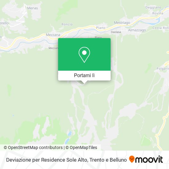 Mappa Deviazione per Residence Sole Alto