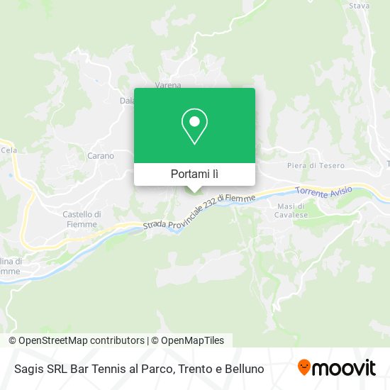 Mappa Sagis SRL Bar Tennis al Parco
