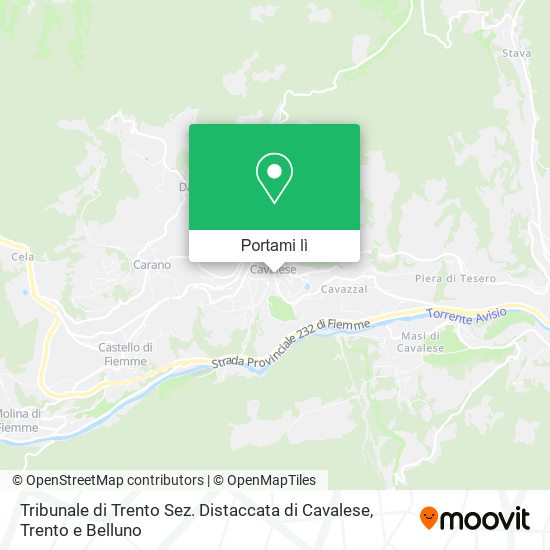 Mappa Tribunale di Trento Sez. Distaccata di Cavalese
