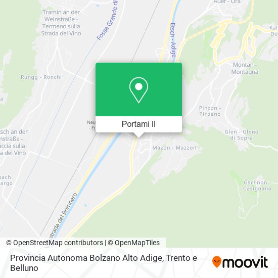 Mappa Provincia Autonoma Bolzano Alto Adige