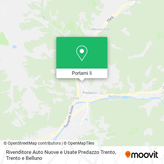 Mappa Rivenditore Auto Nuove e Usate Predazzo Trento