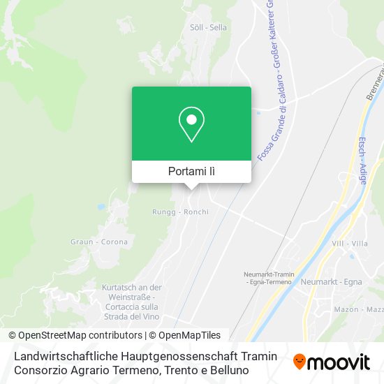 Mappa Landwirtschaftliche Hauptgenossenschaft Tramin Consorzio Agrario Termeno