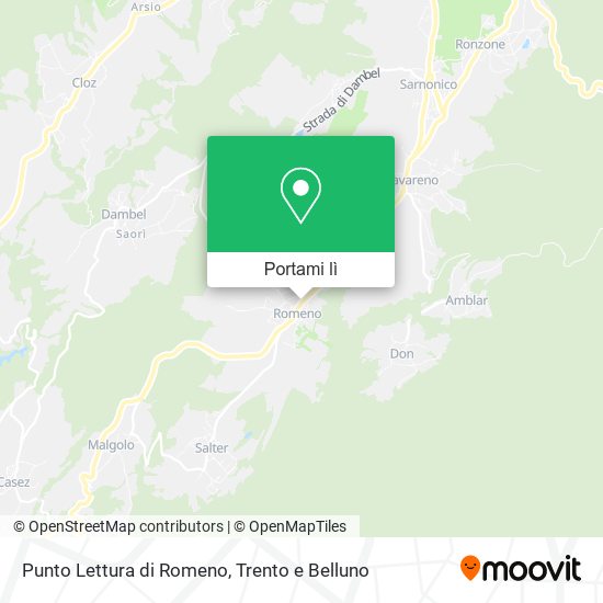 Mappa Punto Lettura di Romeno
