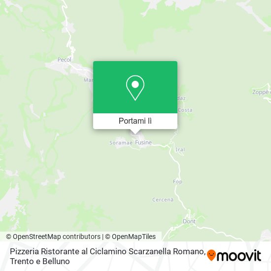 Mappa Pizzeria Ristorante al Ciclamino Scarzanella Romano