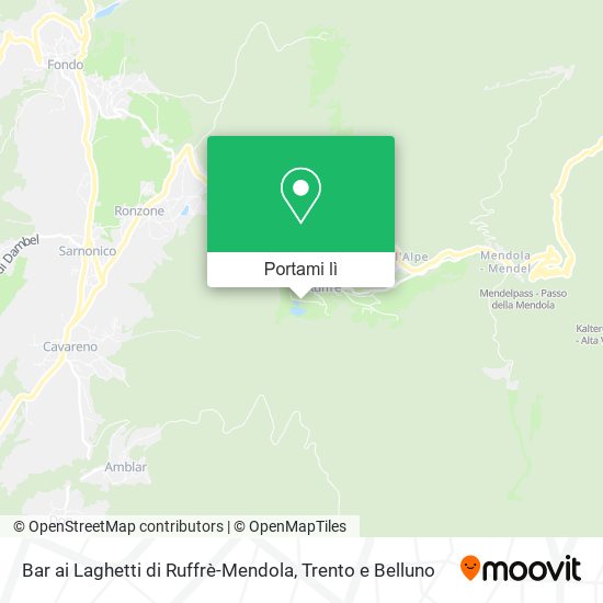 Mappa Bar ai Laghetti di Ruffrè-Mendola