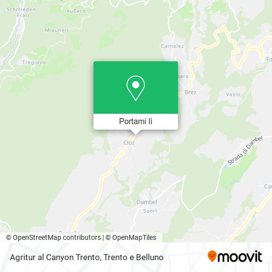 Mappa Agritur al Canyon Trento