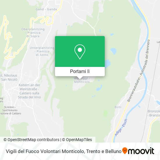 Mappa Vigili del Fuoco Volontari Monticolo