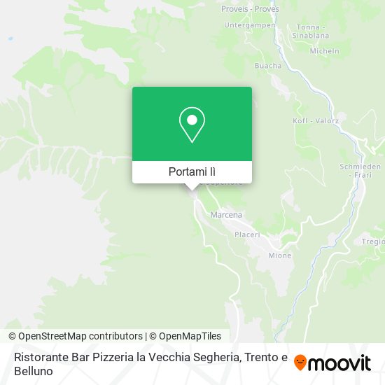 Mappa Ristorante Bar Pizzeria la Vecchia Segheria