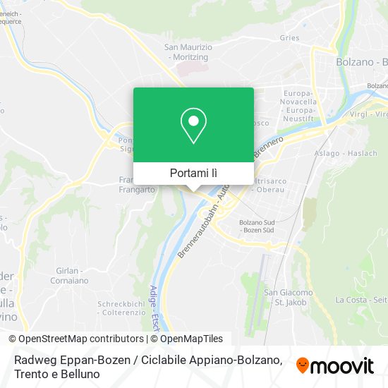 Mappa Radweg Eppan-Bozen / Ciclabile Appiano-Bolzano