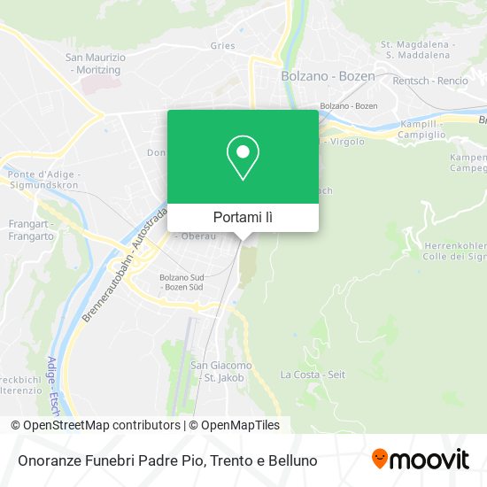 Mappa Onoranze Funebri Padre Pio