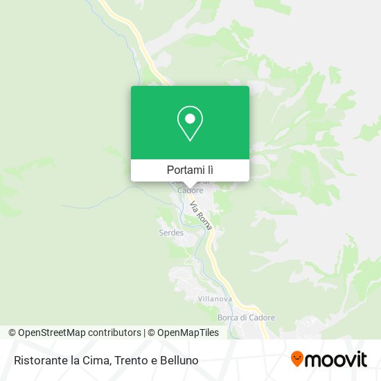 Mappa Ristorante la Cima
