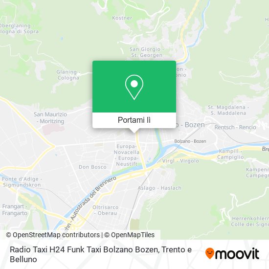 Mappa Radio Taxi H24 Funk Taxi Bolzano Bozen