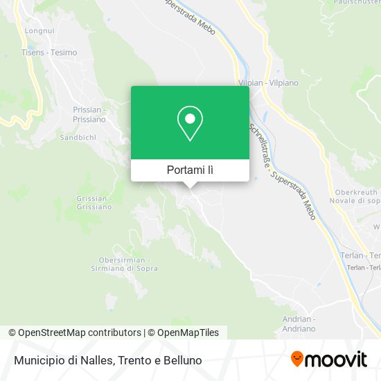 Mappa Municipio di Nalles