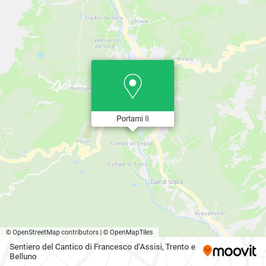 Mappa Sentiero del Cantico di Francesco d'Assisi