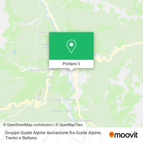 Mappa Gruppo Guide Alpine Aociazione fra Guide Alpine