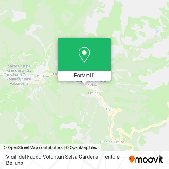 Mappa Vigili del Fuoco Volontari Selva Gardena
