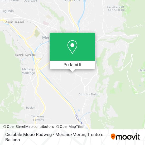 Mappa Ciclabile Mebo Radweg - Merano / Meran