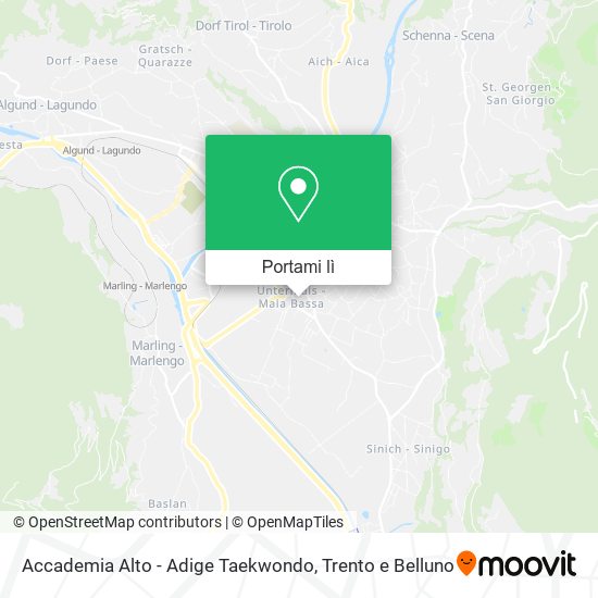 Mappa Accademia Alto - Adige Taekwondo