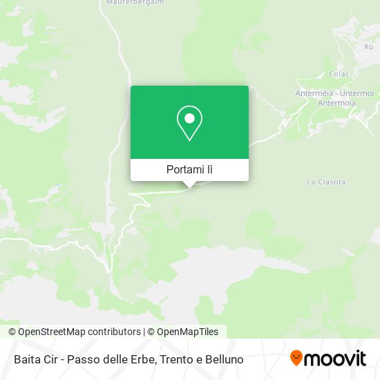 Mappa Baita Cir - Passo delle Erbe