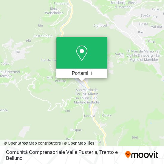 Mappa Comunità Comprensoriale Valle Pusteria