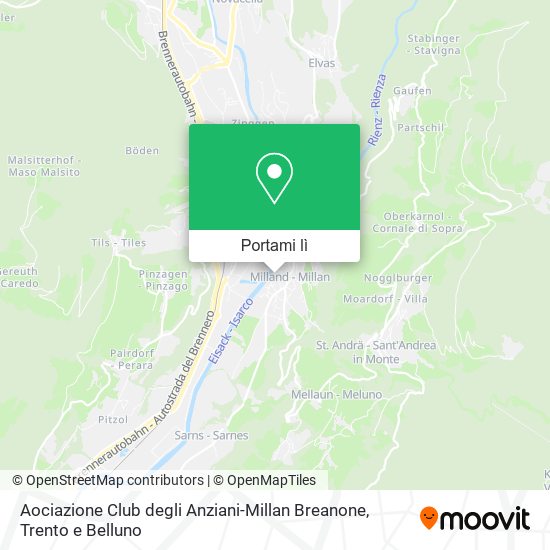 Mappa Aociazione Club degli Anziani-Millan Breanone