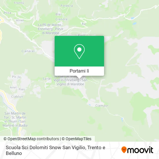 Mappa Scuola Sci Dolomiti Snow San Vigilio