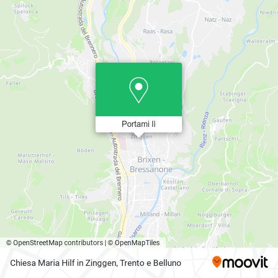 Mappa Chiesa Maria Hilf in Zinggen