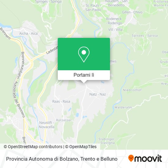 Mappa Provincia Autonoma di Bolzano