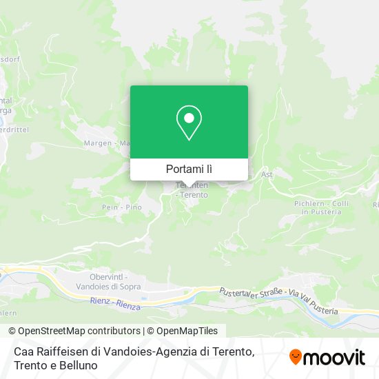 Mappa Caa Raiffeisen di Vandoies-Agenzia di Terento