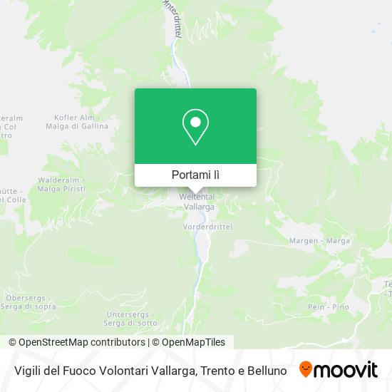 Mappa Vigili del Fuoco Volontari Vallarga