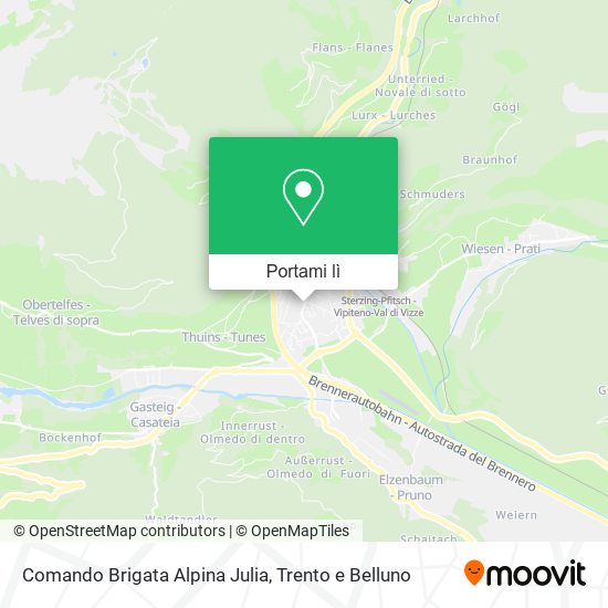 Mappa Comando Brigata Alpina Julia