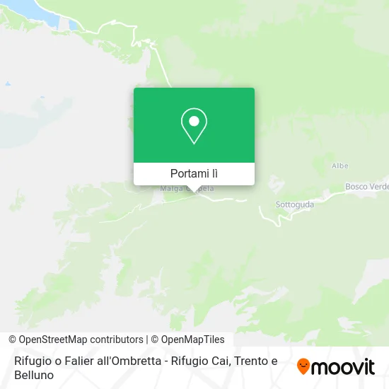 Mappa Rifugio o Falier all'Ombretta - Rifugio Cai